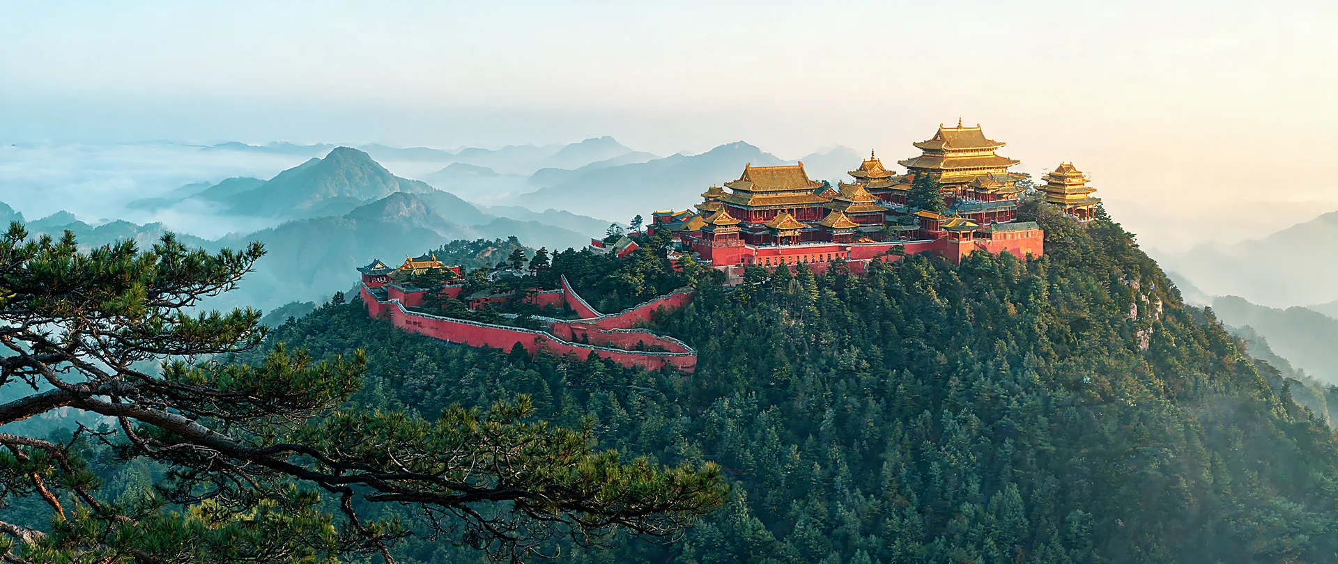 Red Wall Monastery Golden Hour