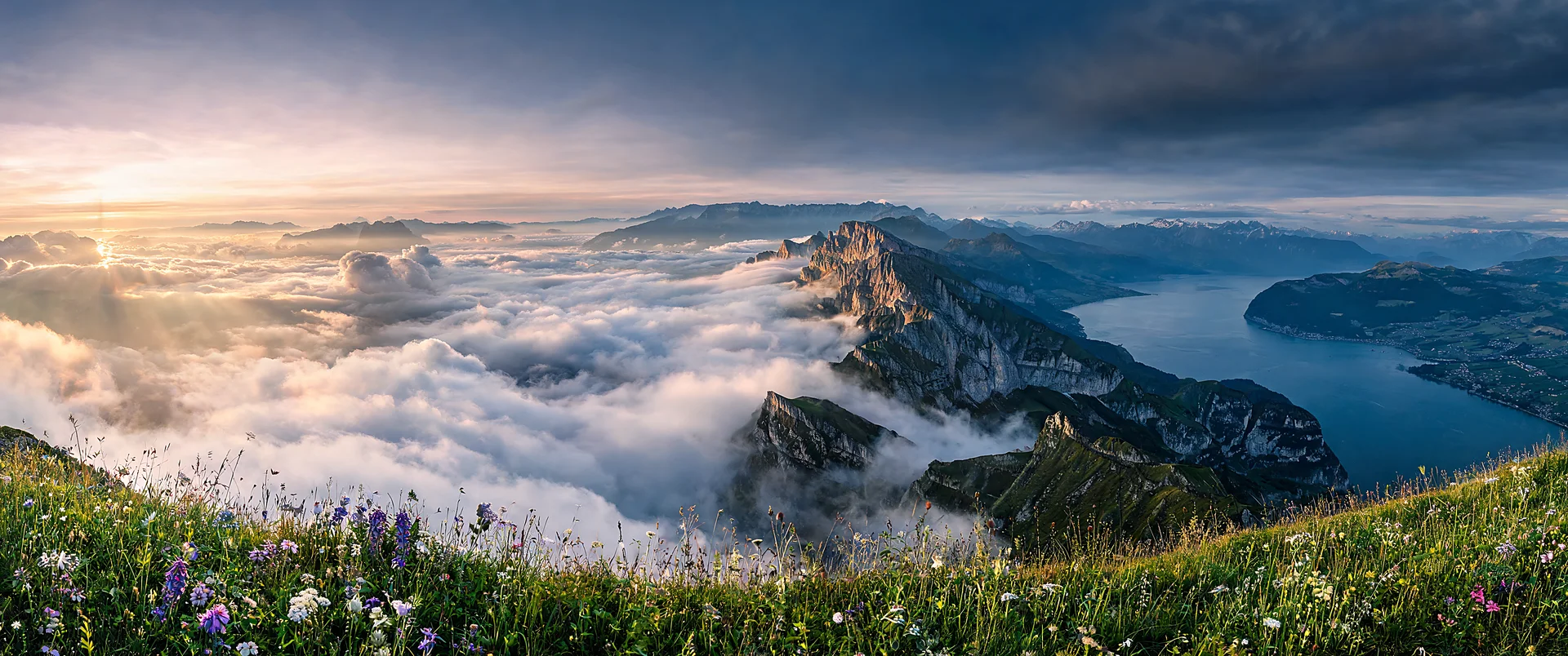Pilatus Dawn Above the Clouds