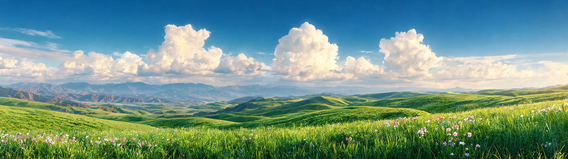Crisp Cumulus Meadow Vista