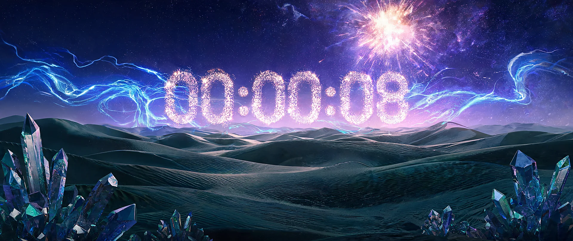 Countdown Wallpaper in Neon Cosmos