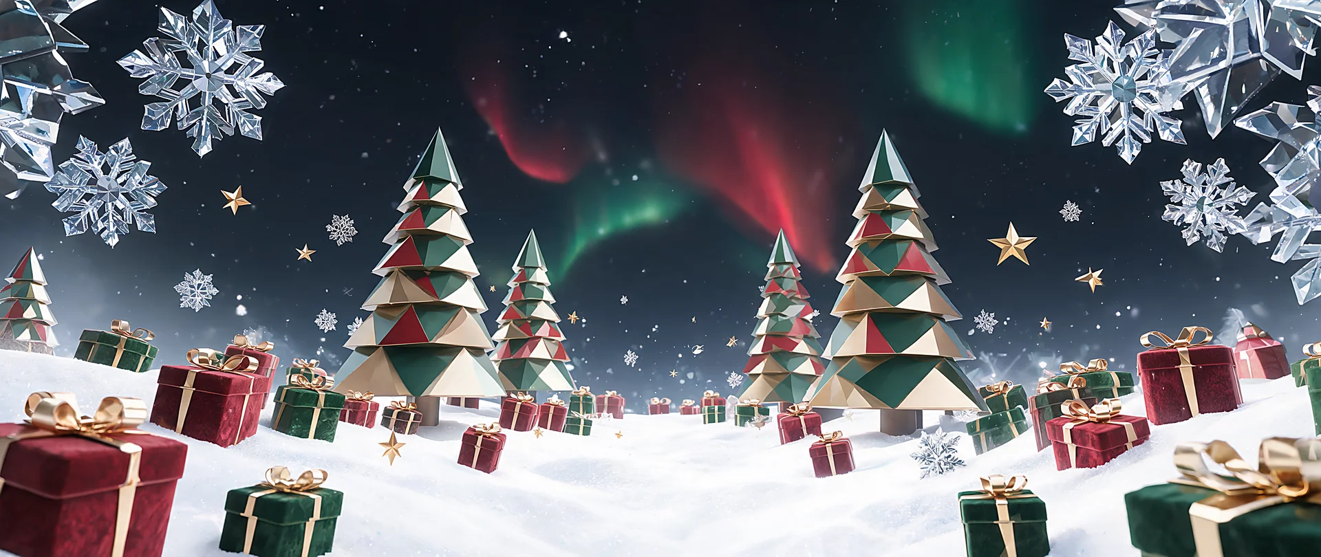 Luminous Geometric Christmas Wallpaper