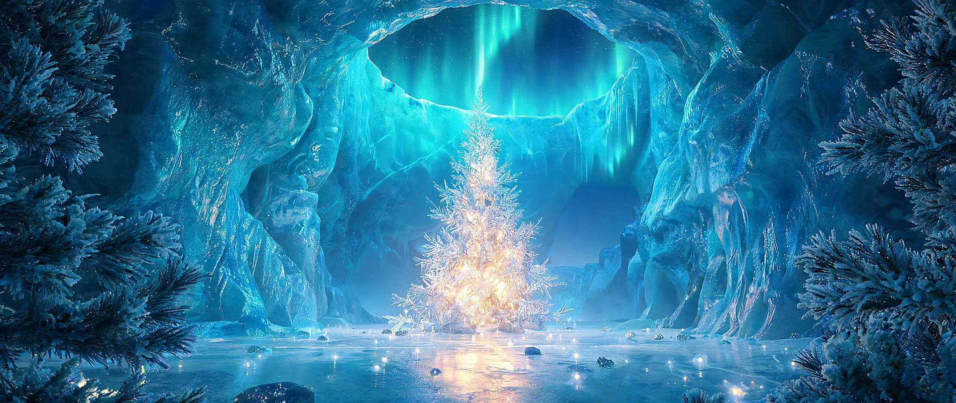 Icy Abyss Christmas Sanctuary 5K Christmas Wallpaper 29