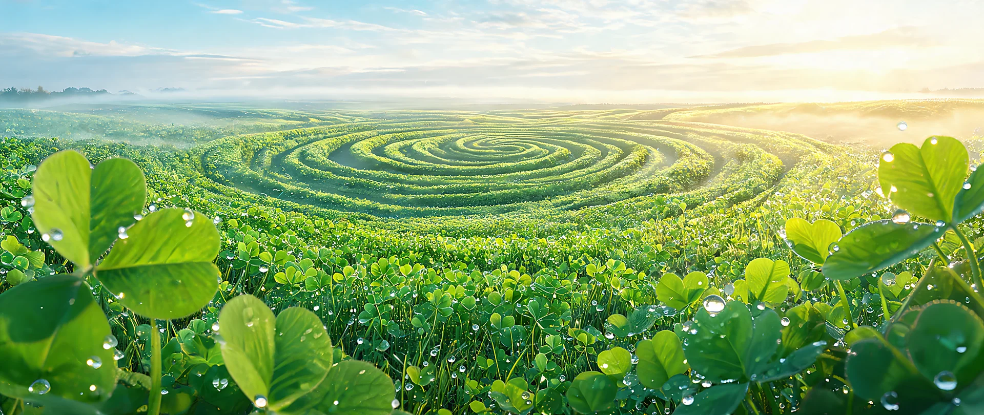 Glowing Shamrock Pattern Wallpaper 2560x1080 Desktop