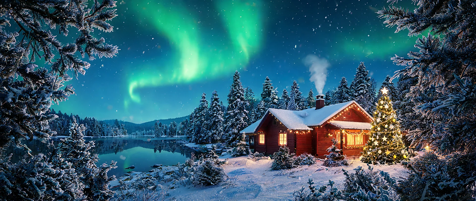 Luminous Nordic Christmas Cottage