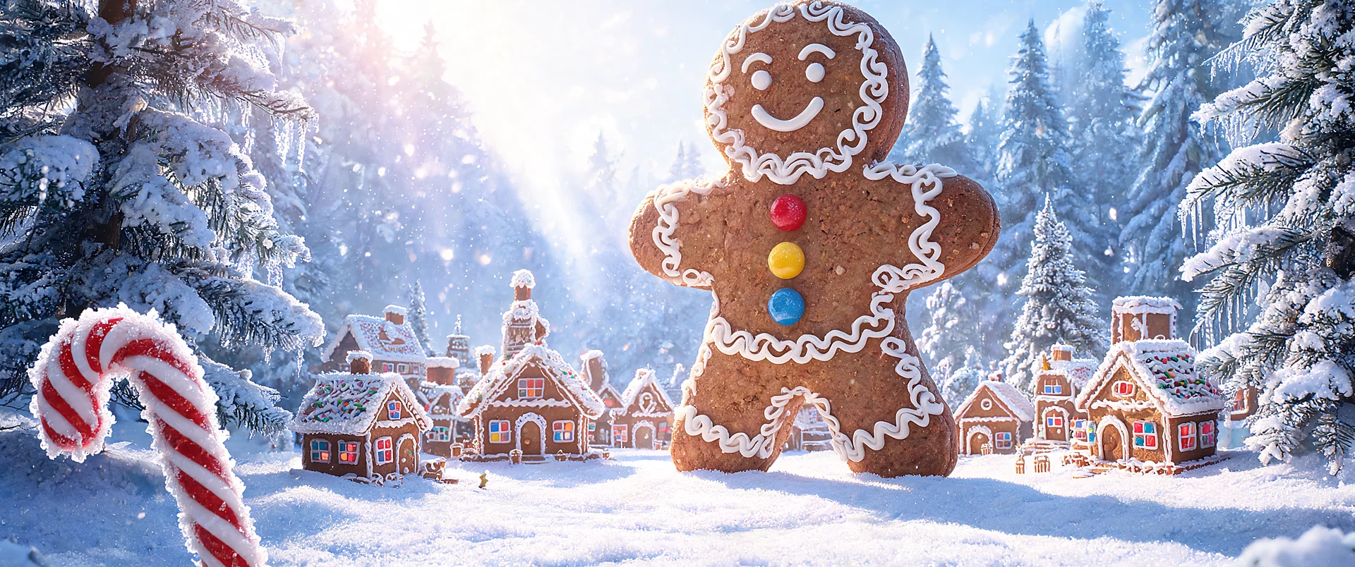Gingerbread Man Wallpaper Frosted Dawn Panorama