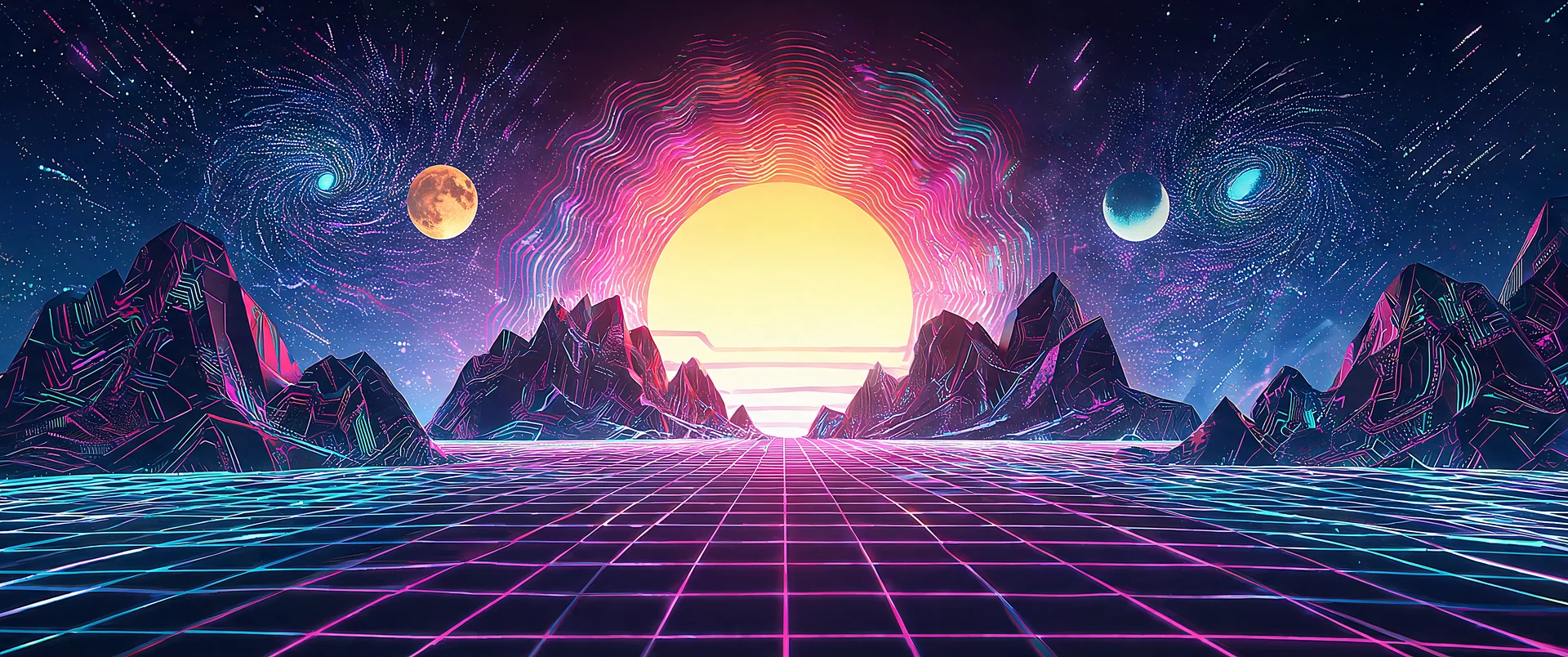 Synthwave Space Mirage Wallpaper