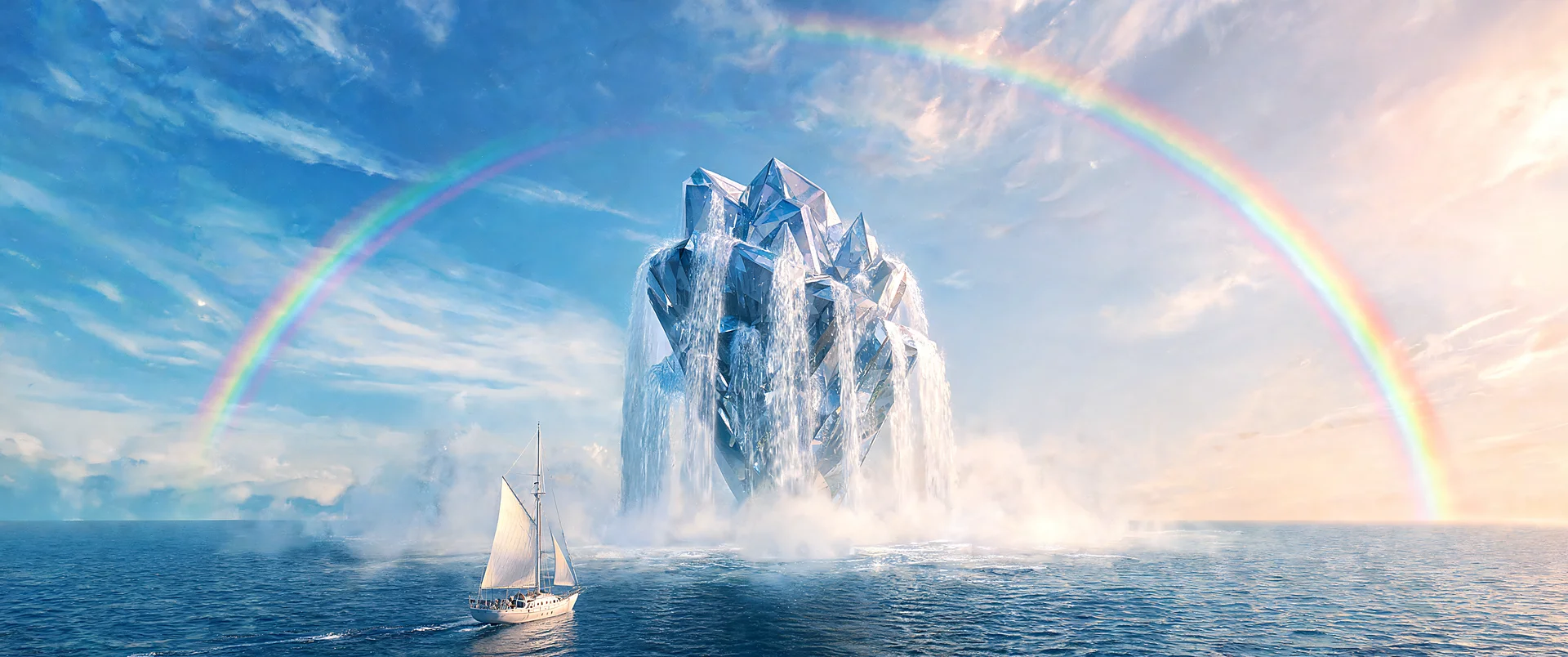 Rainbow Wallpaper Suspended waterfall prism