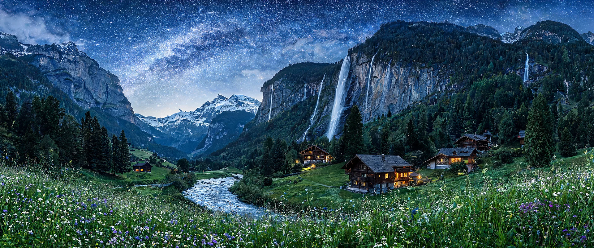 Milky Way Above Lauterbrunnen Valley