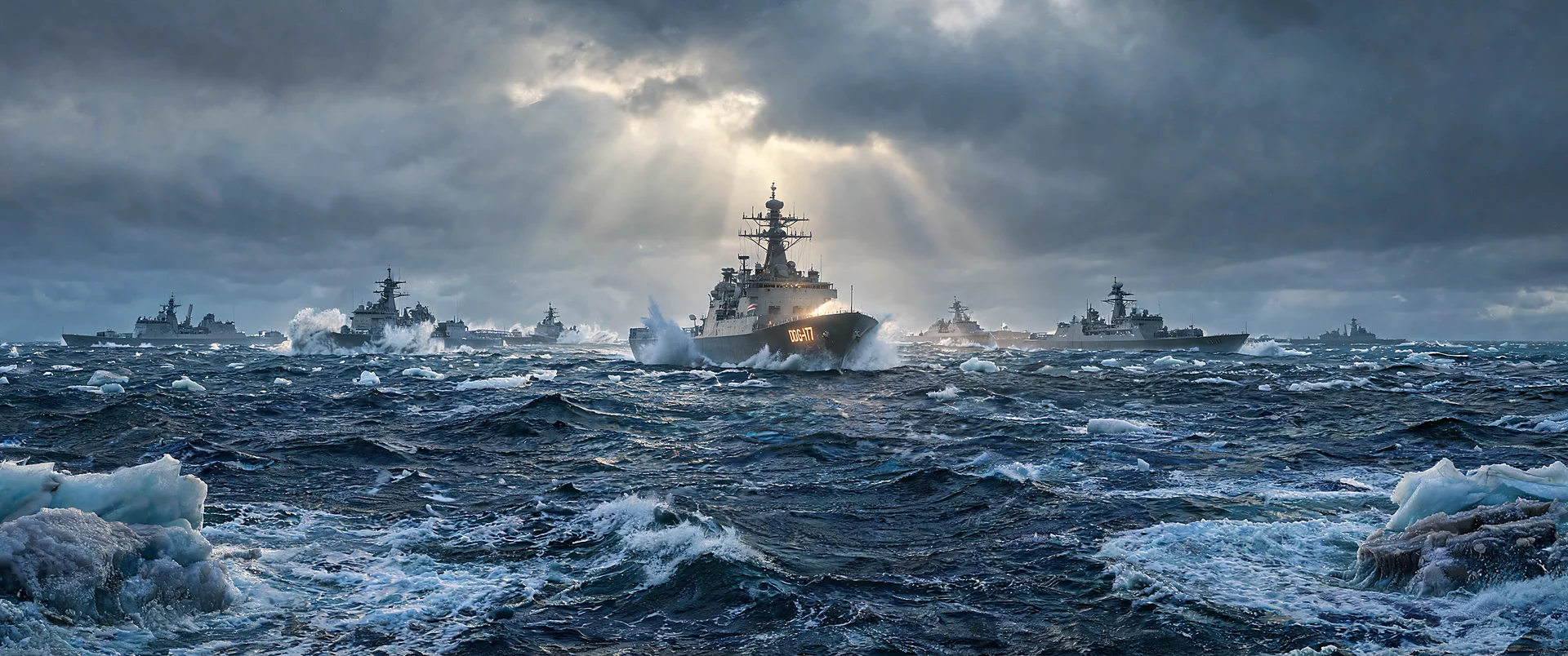 Arctic Fleet Under God Rays