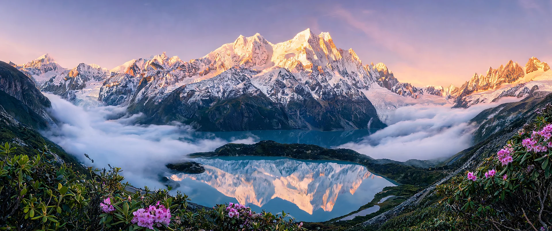 Alpine Sunrise Over Glacial Lake
