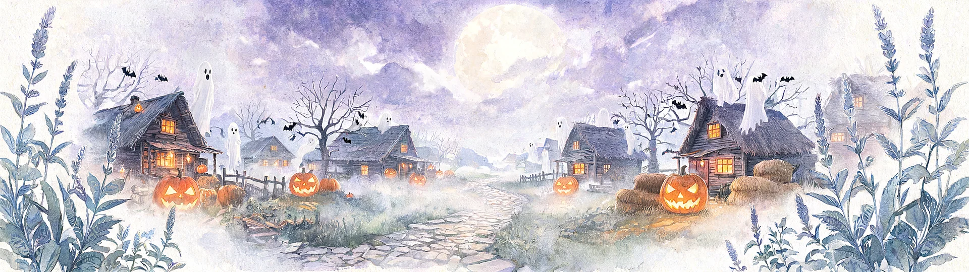Enchanted Watercolor Halloween Wallpaper