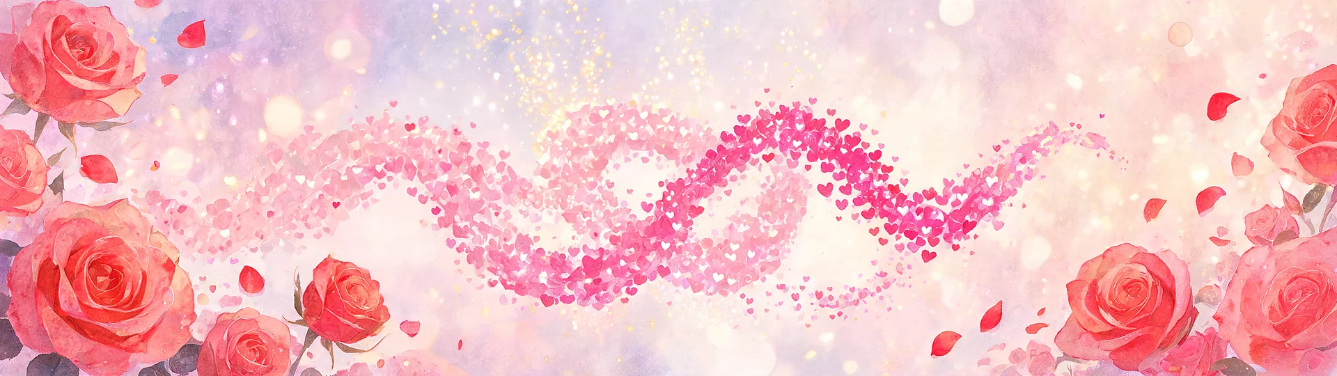 Luminous Watercolor Valentine Blush Wallpaper