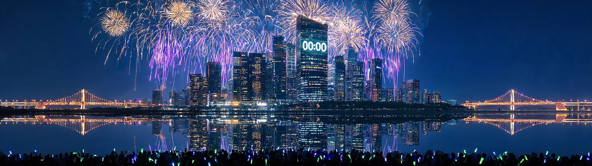 Golden Fireworks New Year Wallpaper 3840x1080 Monitor