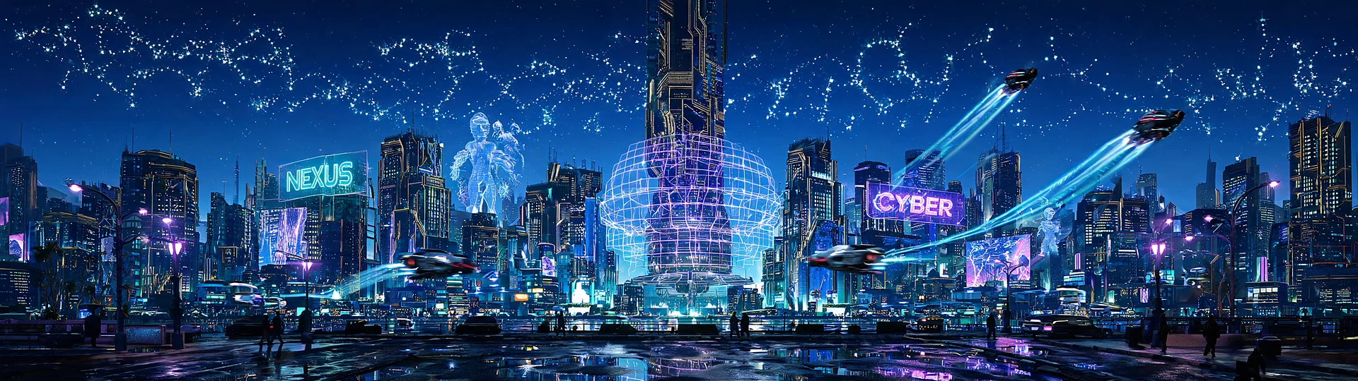 Cyberpunk Futuristic City Wallpaper at Dusk