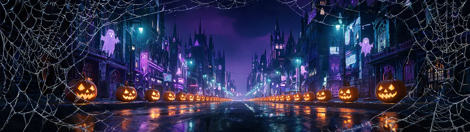 The Spectral Parade: Modern Halloween Wallpaper
