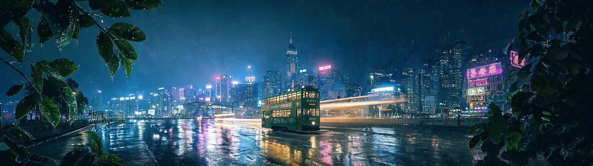Hong Kong Neon Rainscape