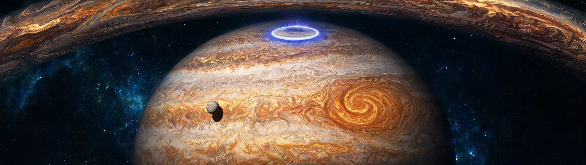 Jupiter's Great Red Spot Churning Wallpaper 3840x1080p