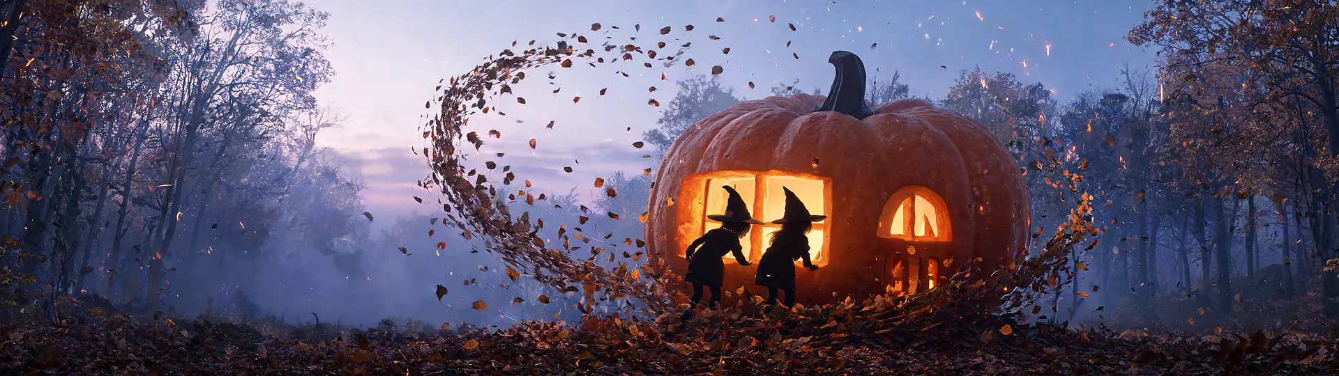 Glowing Pumpkin Cottage Whispers