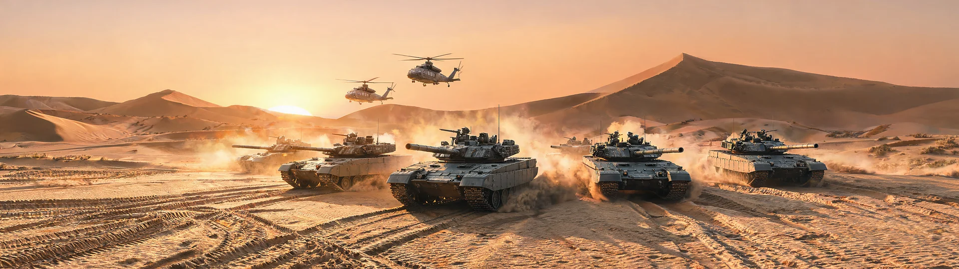 Desert Maneuvers at Golden Hour