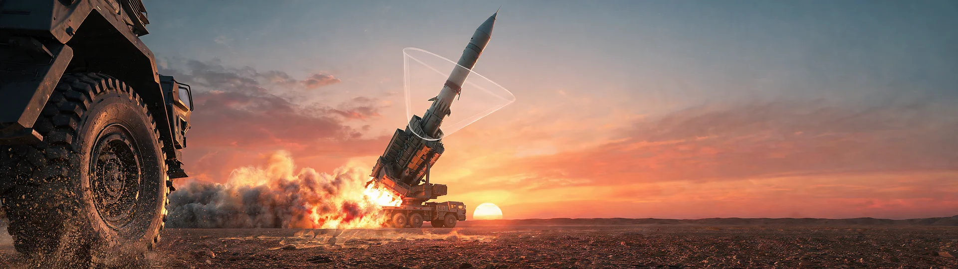 Missile Launch Inferno Over Desert