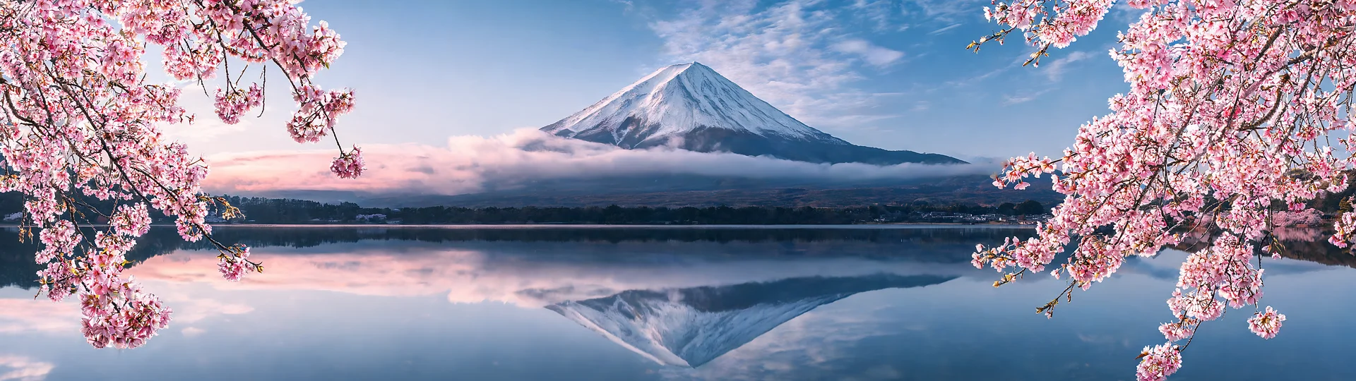 Snow-Capped Fuji in Crimson Blaze 5120x1440 Super Ultrawide Wallpaper