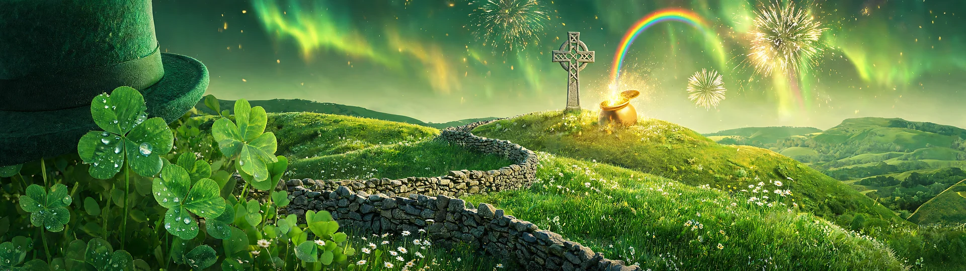 Green St Patricks Day Wallpaper Radiant Meadowlight Celebration