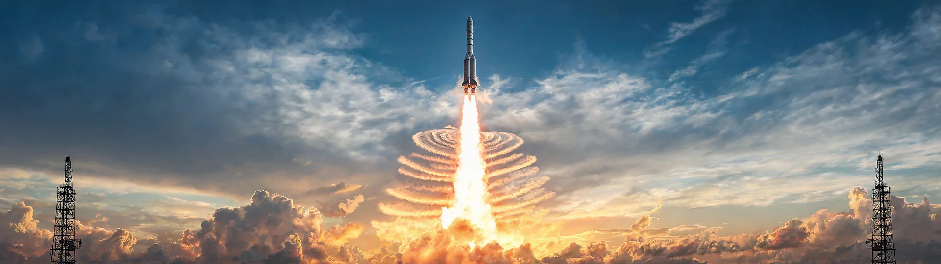 Fiery Rocket Launch Wallpaper 49