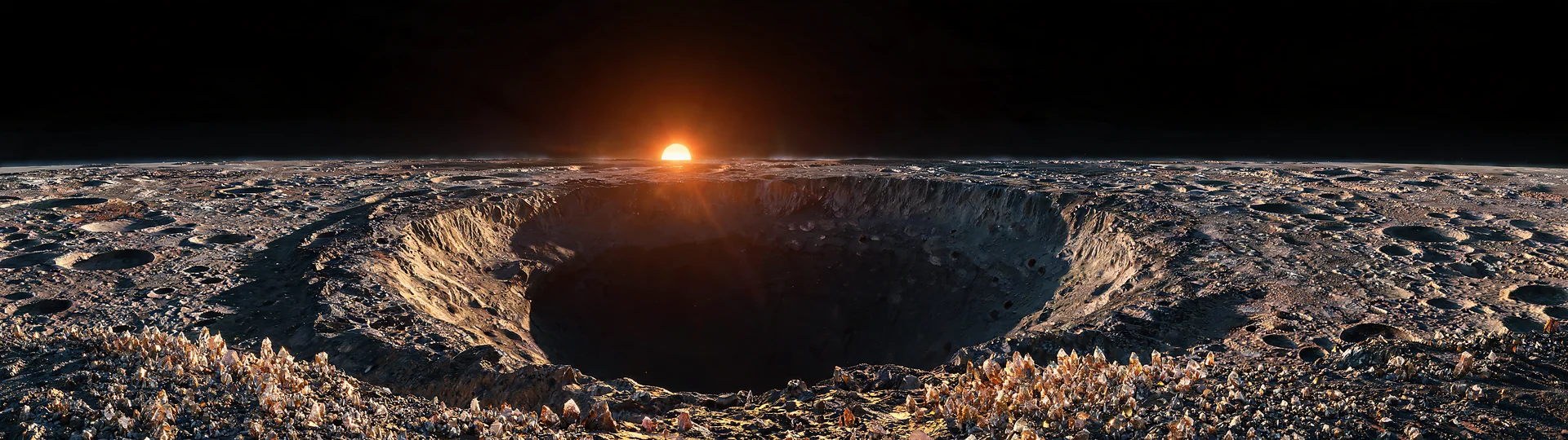 Mercury Wallpaper: Polar Sunrise Over Craters