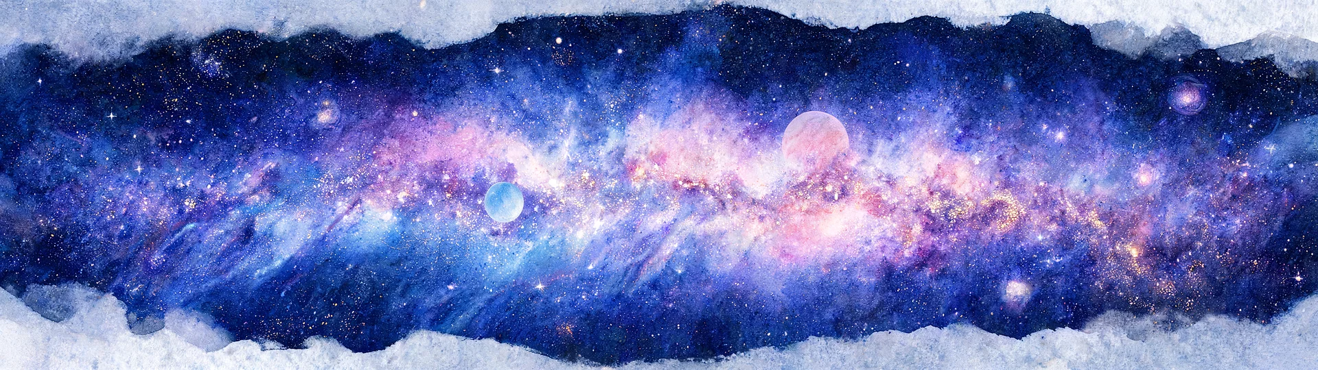Celestial Watercolor Space Wallpaper 5120x1440 Monitor