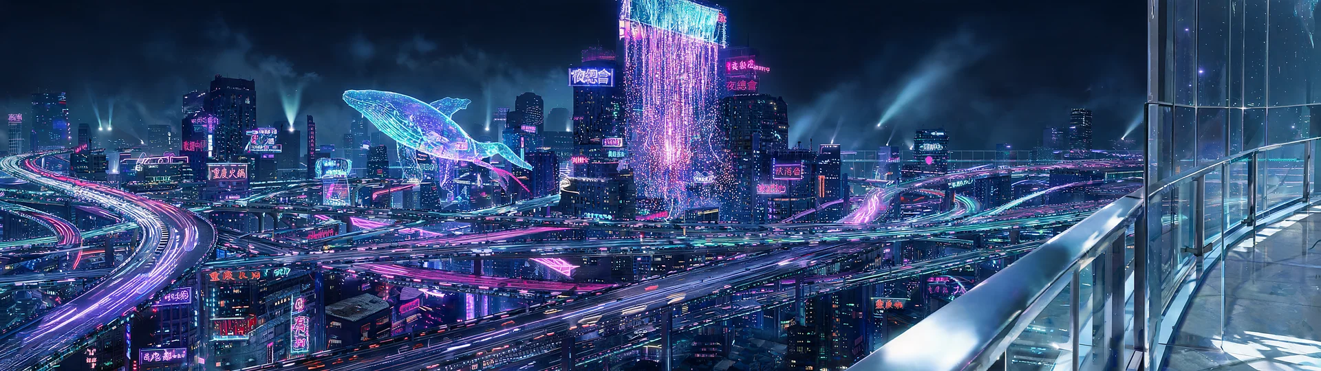 Neon Skyline Sci-Fi Live Wallpaper