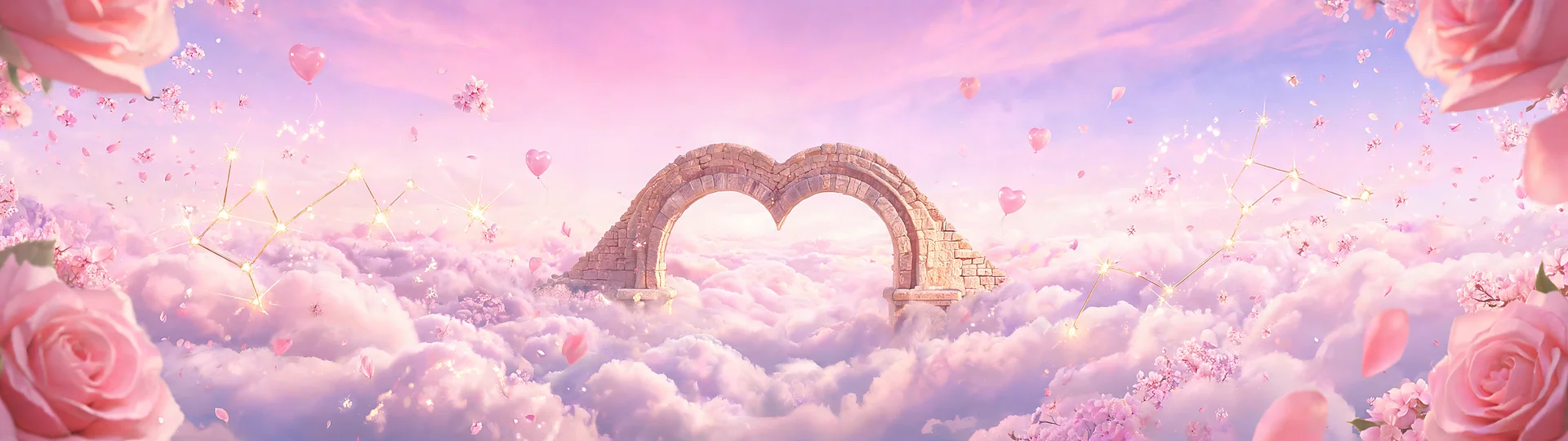 Romantic Pink Valentine Cloudscape