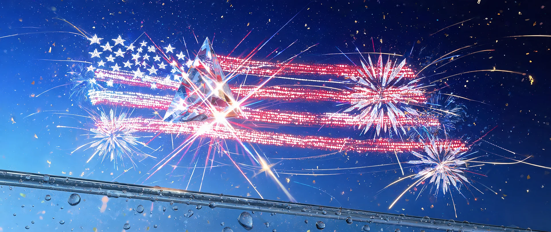 4th of July Abstract Fireworks Wallpaper 5120x2160 Background