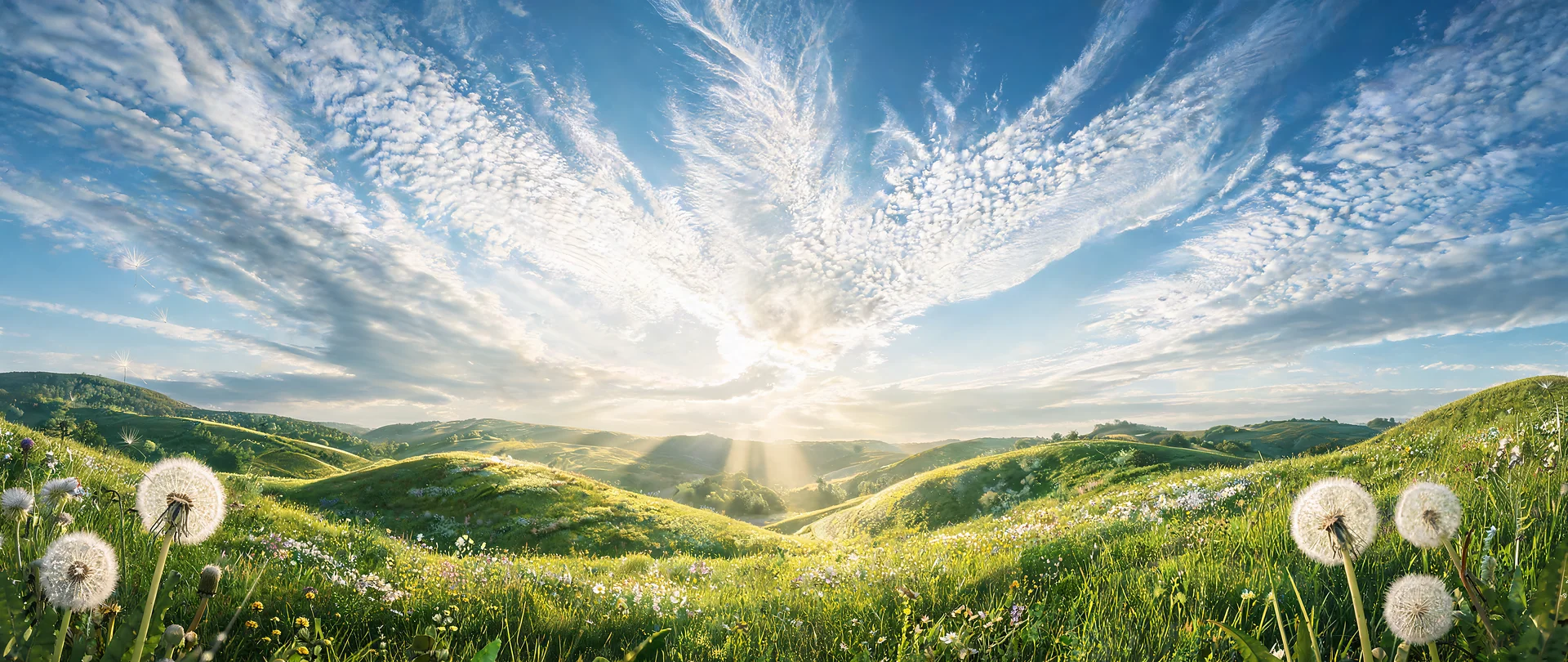Golden Rays Through Spring Clouds