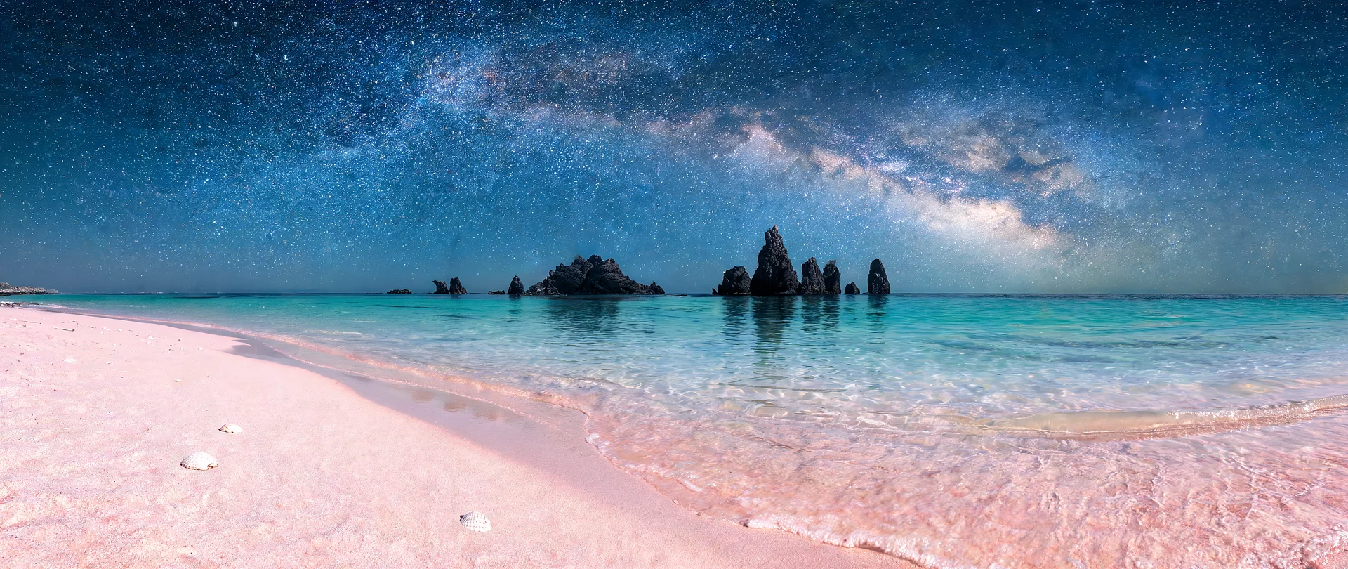 Galactic Shores of Pink Sand