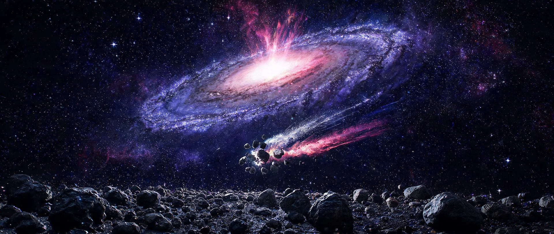 Galactic Eruption Radiant Spiral Wallpaper