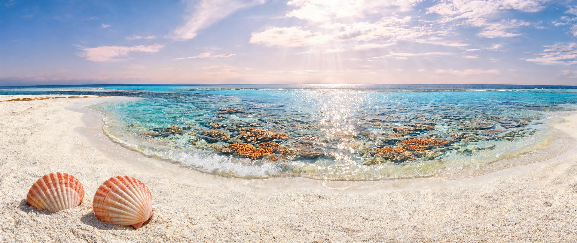 Golden Light on Sand Cay Reef