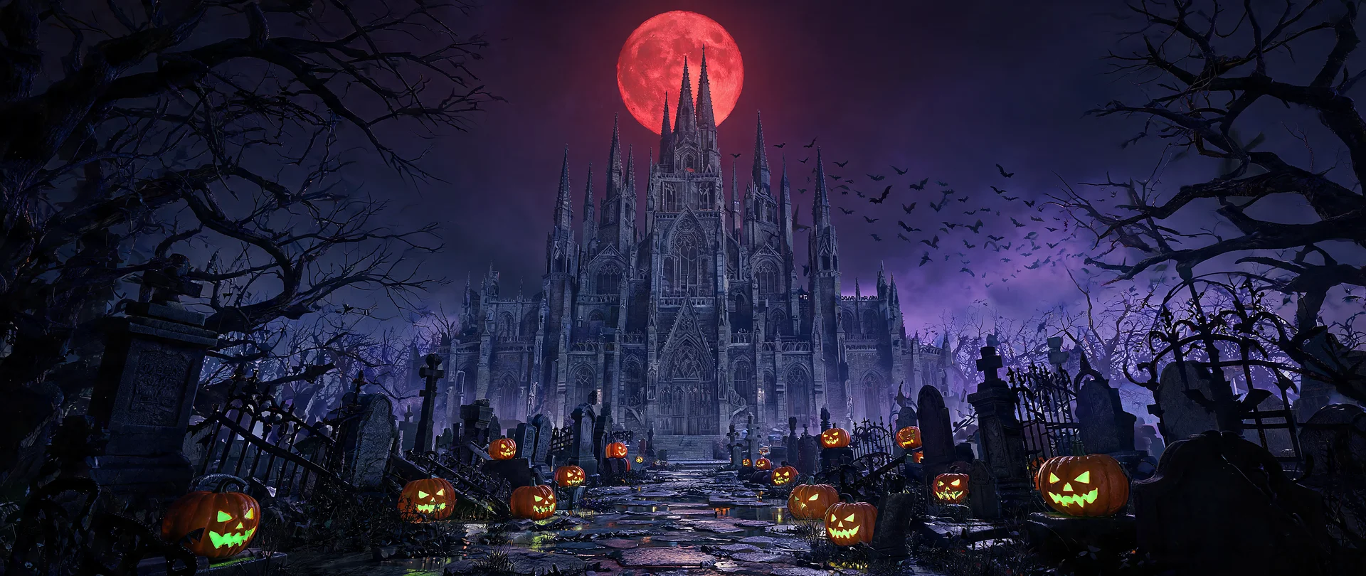 Haunted Cathedral Halloween Night