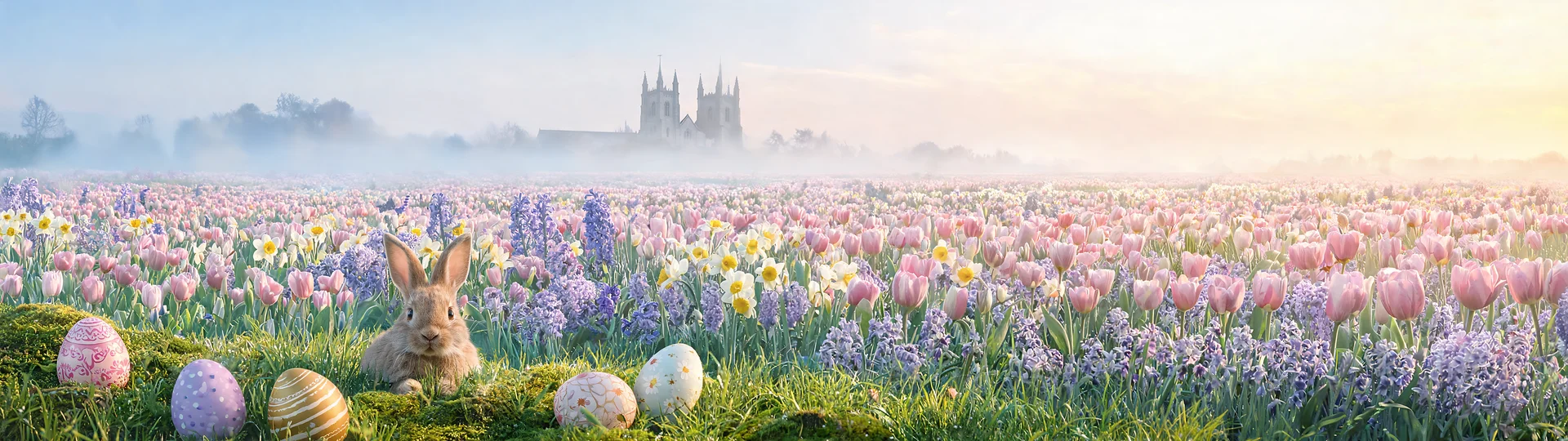 Radiant Easter Flowers at Sunrise