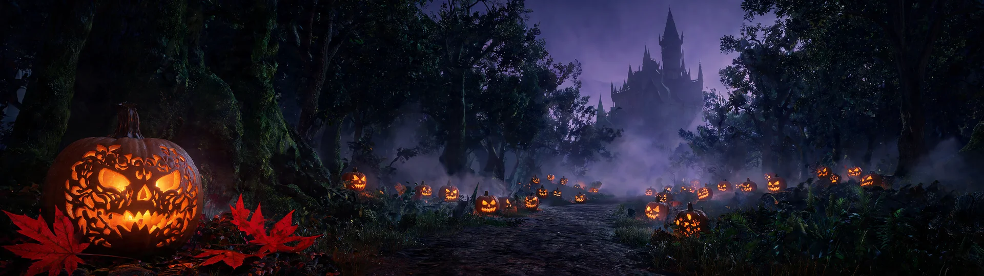 Misty Pumpkin Aesthetic Halloween Wallpaper