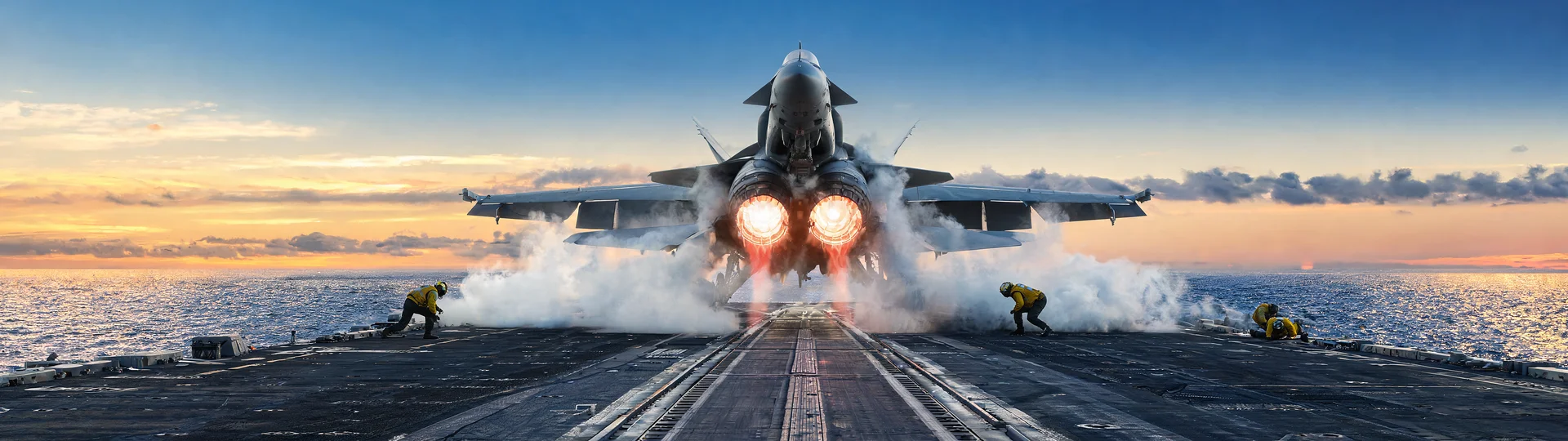 Carrier Jet Catapult at Sundown