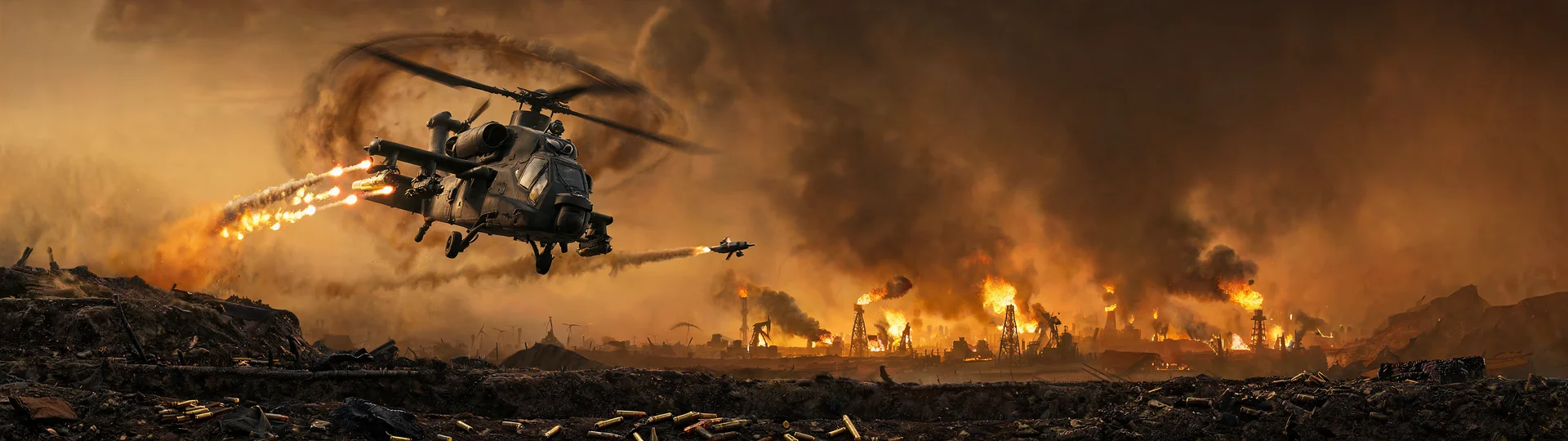 Apache Gunship Hellfire Dusk